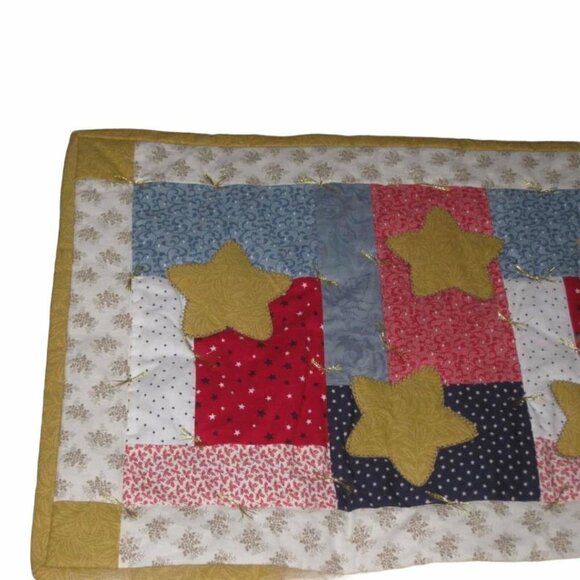 🛒$15 Handmade Patchwork Quilt Table Runner/Wall Hanging Home Decor 16"x40” #705 - Picture 2 of 4